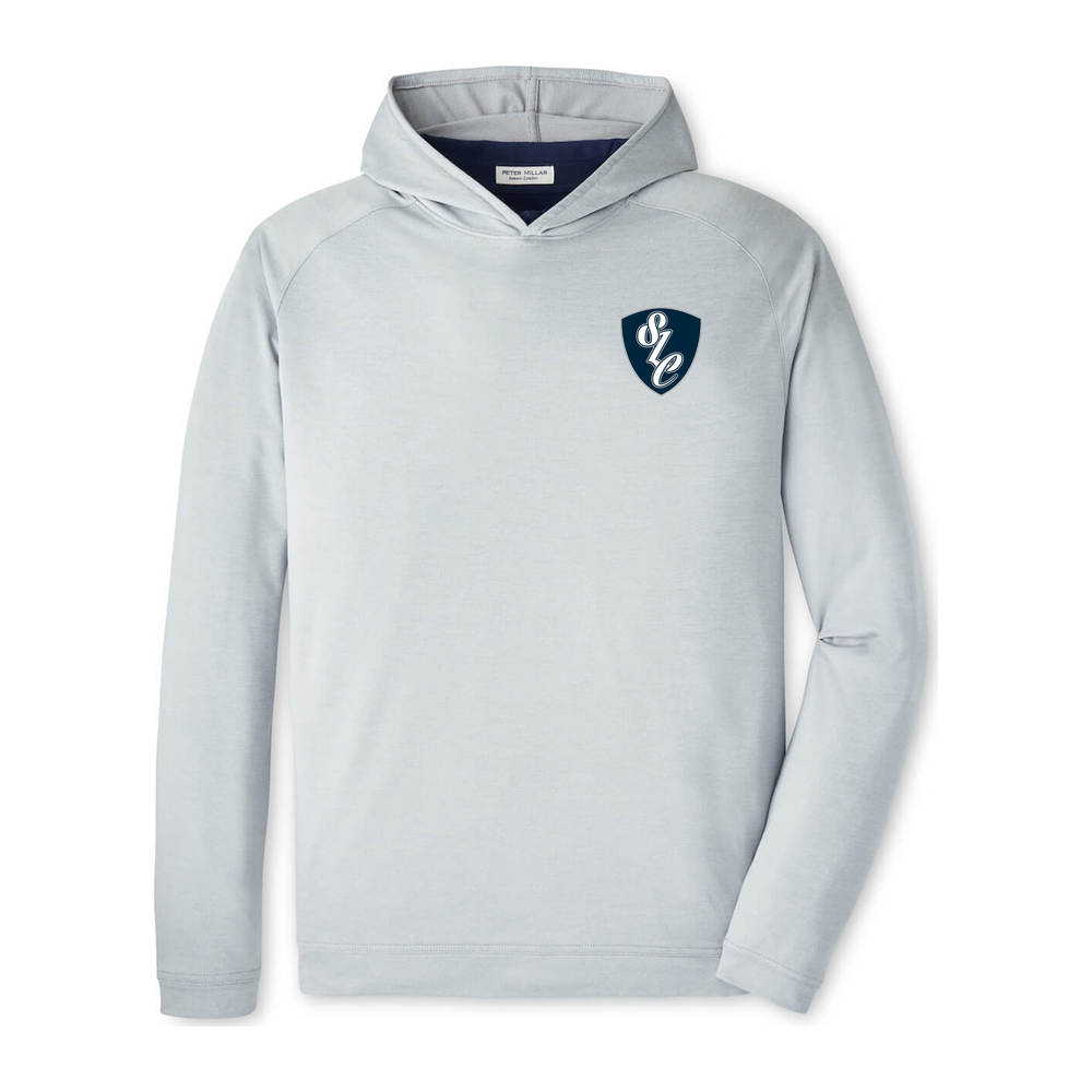 Adult Stallions Lacrosse Peter Millar Pine Performance Hoodie - Gale Grey - Shield
