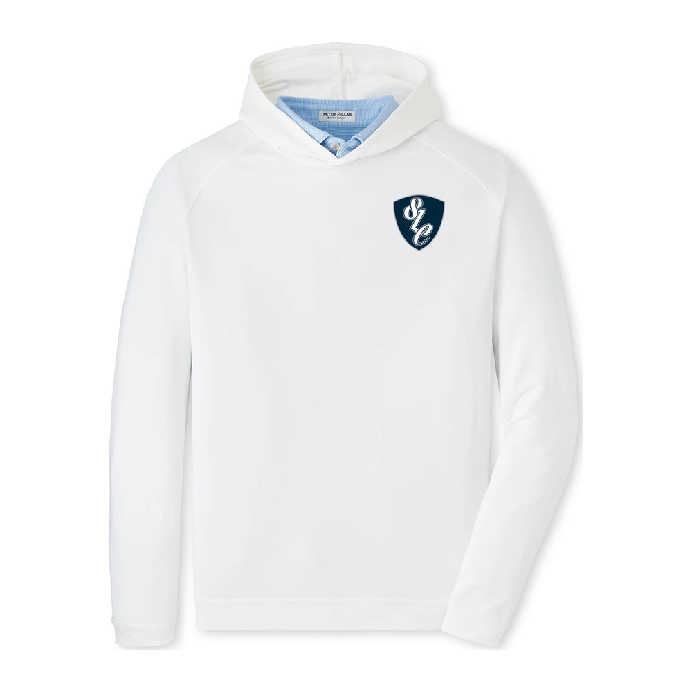 Adult Stallions Lacrosse Peter Millar Pine Performance Hoodie - White - Shield