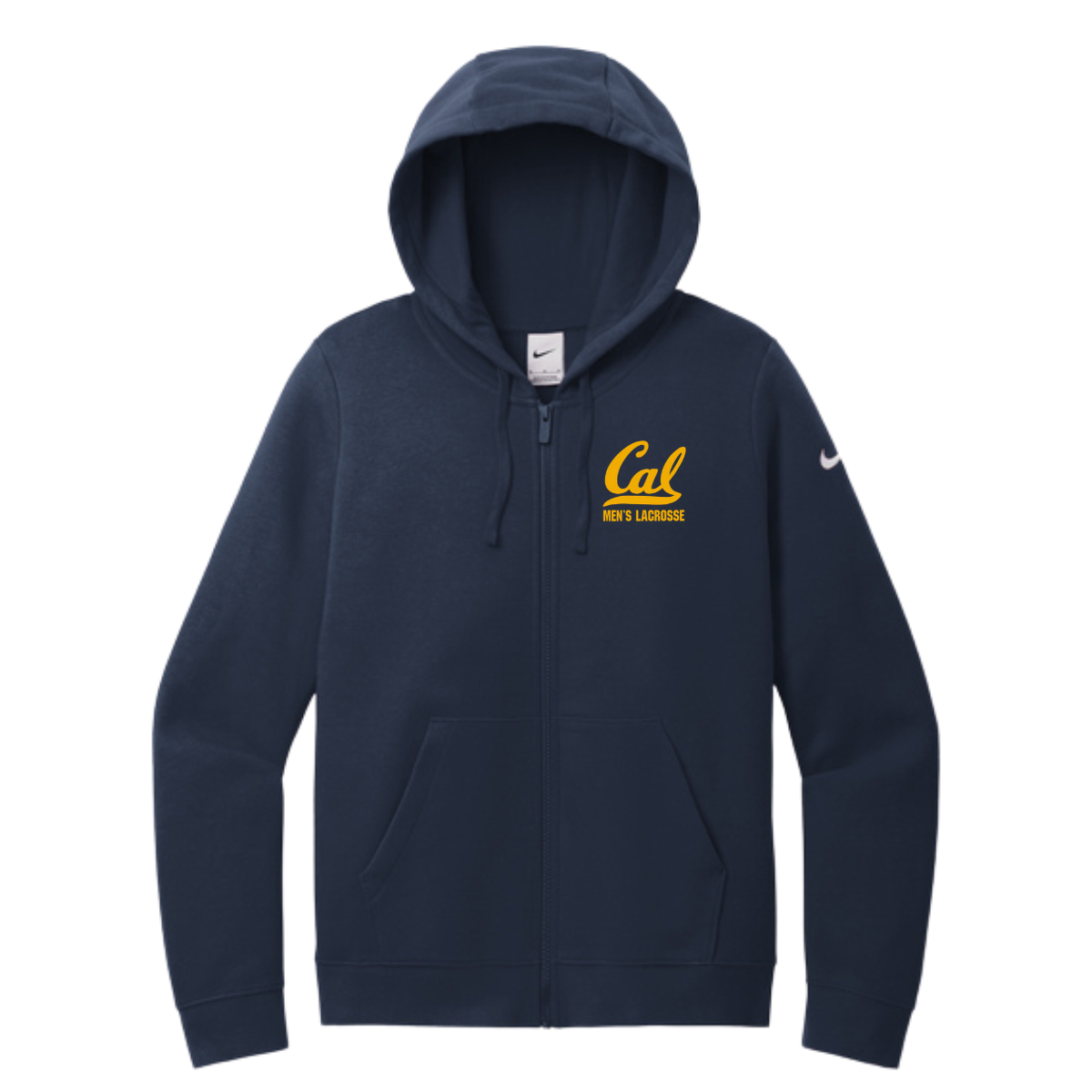 Women's Cal Men's Lacrosse Nike Club Fleece Sleeve Swoosh Full-Zip Hoodie