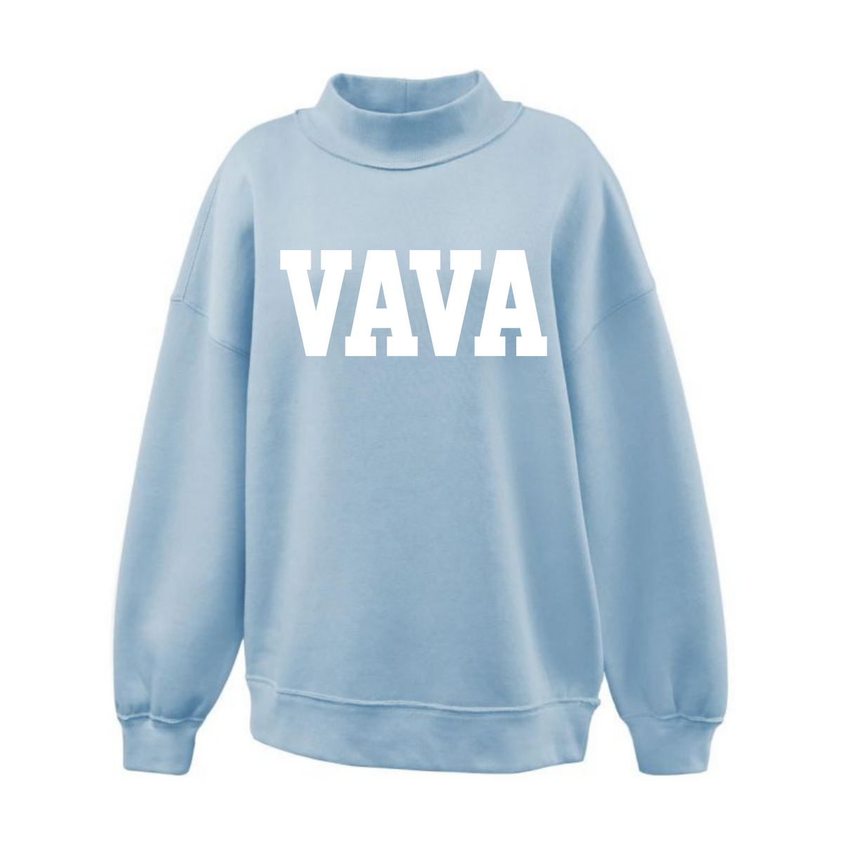 Pennant Oversize Mockneck — Blue