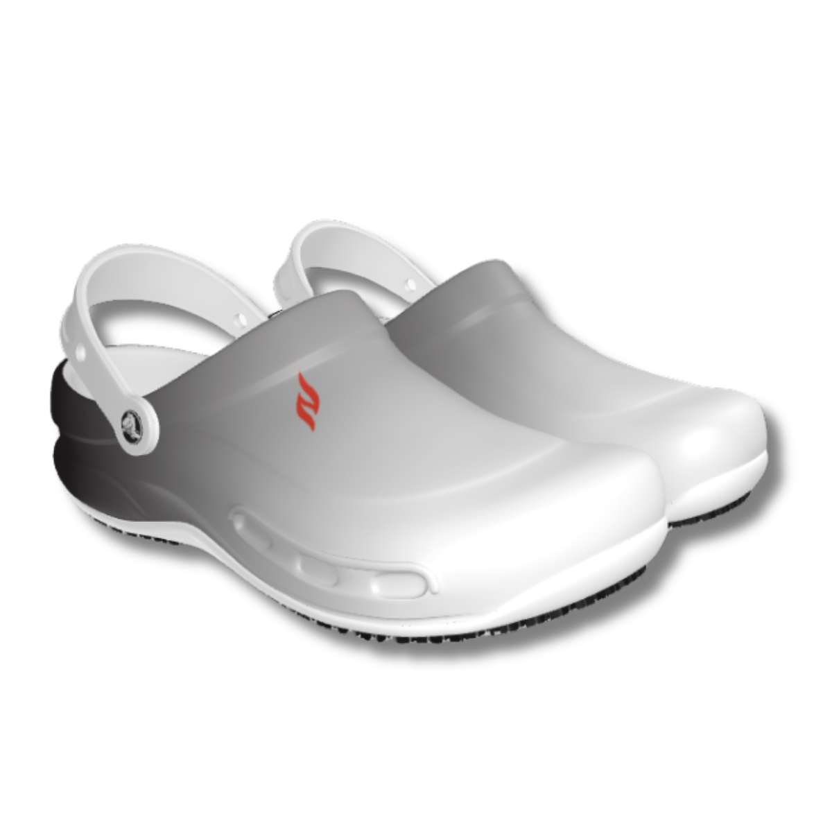 Crocs Slip Resistant Work Clog - Black/White Fade