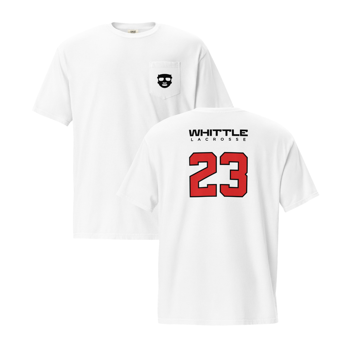 Adult Whittle Lacrosse #23 Comfort Colors Pocket Tee