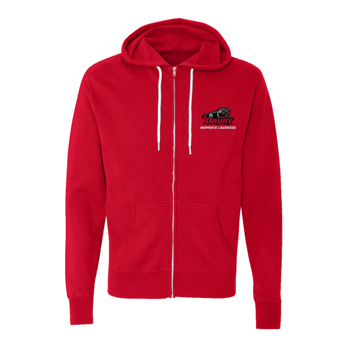 Adult Drury Lacrosse Lightweight Full Zip Hoodie