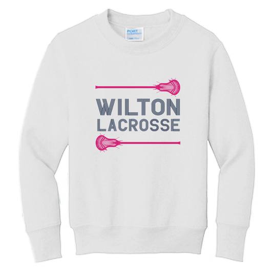 Youth Wilton Lacrosse Port & Company Crewneck Sweatshirt