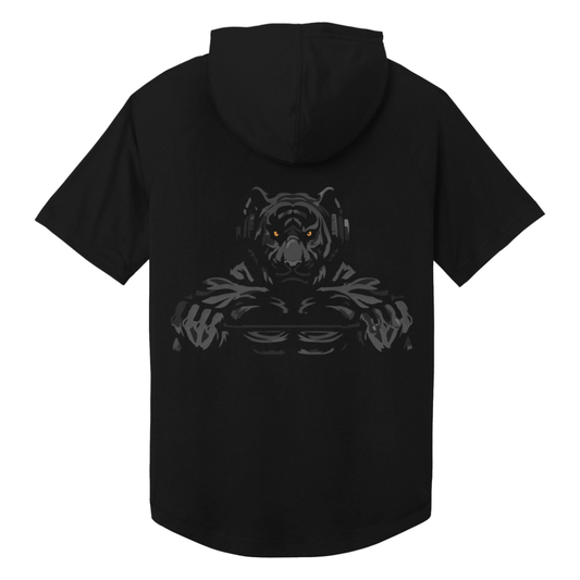 Adult Iron Claw Lifting Tri-Blend Fleece SS Hooded Pullover