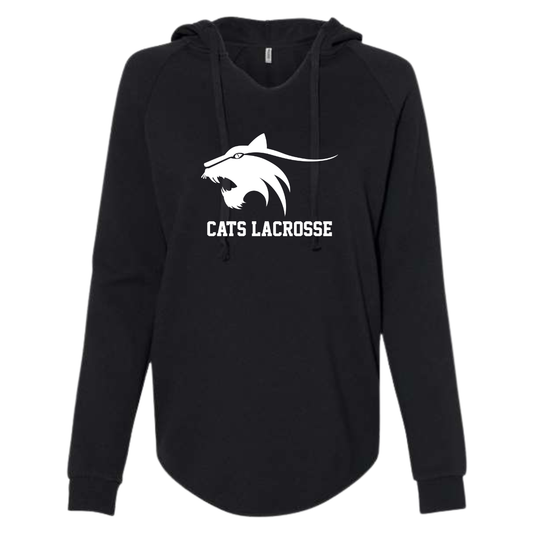 Women's Springdale Wildcats Lacrosse Lightweight Wash Hooded Sweatshirt