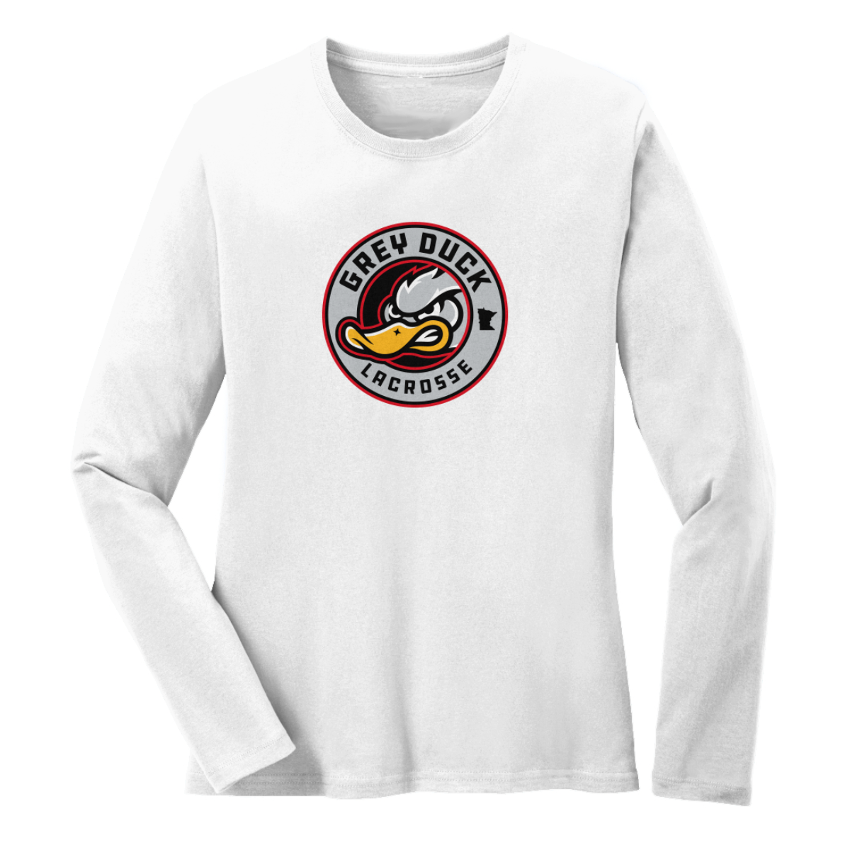 Women's Grey Duck Lacrosse Port & Co Cotton Long Sleeve