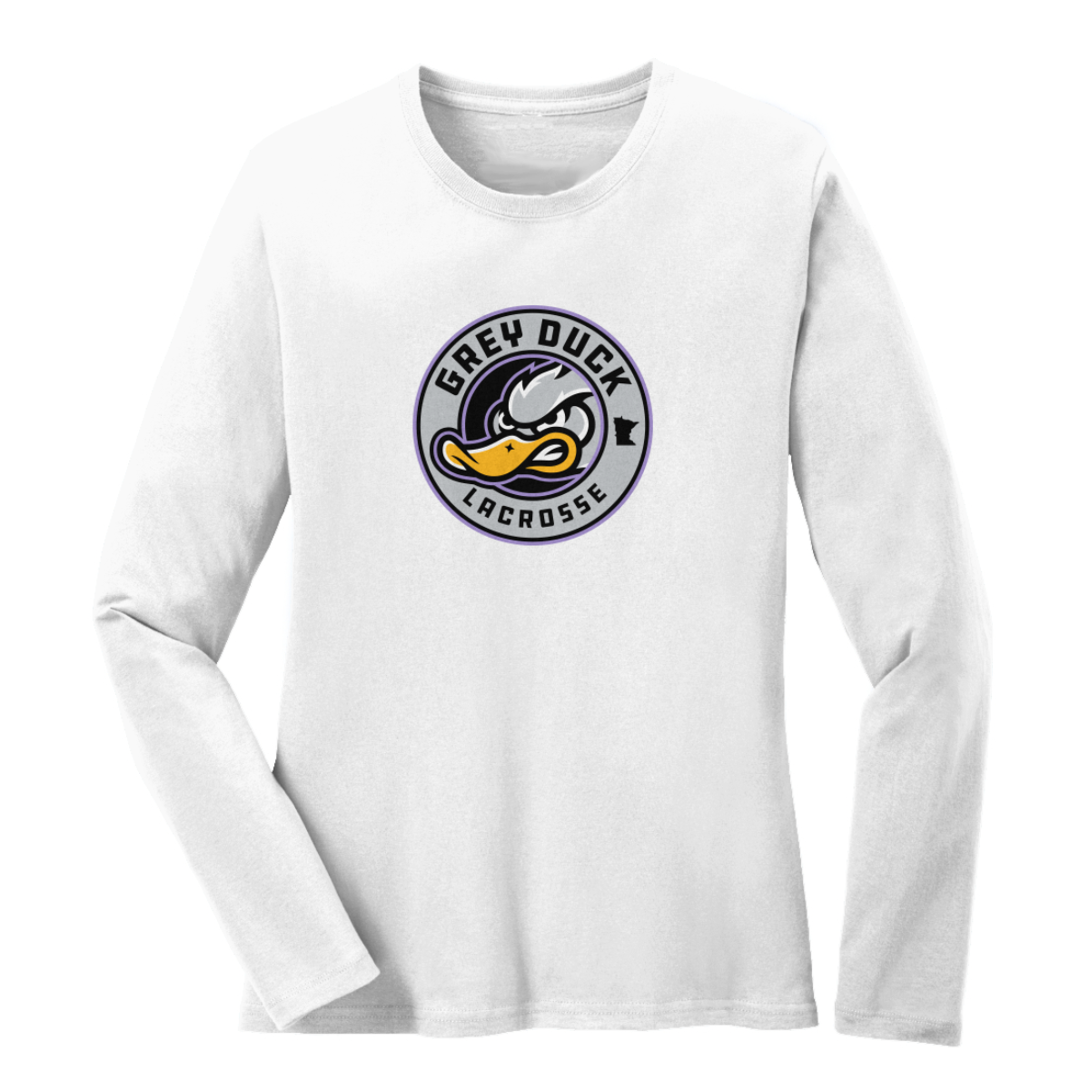 Women's Grey Duck Lacrosse Port & Co Cotton Long Sleeve