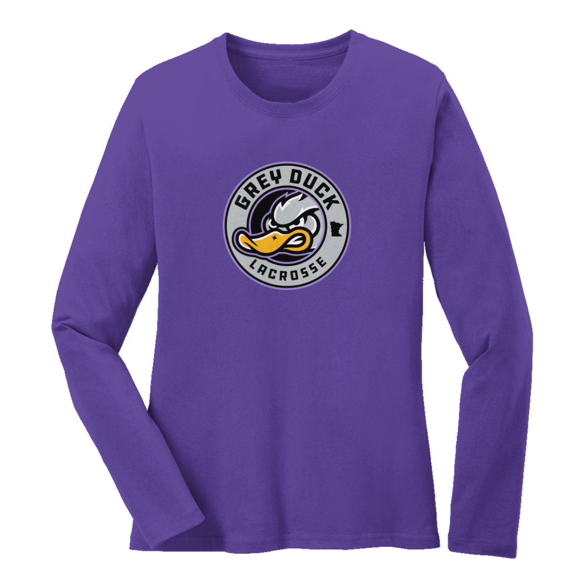 Women's Grey Duck Lacrosse Port & Co Cotton Long Sleeve