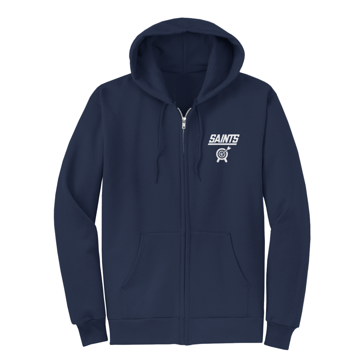 Adult Saints Archery Port & Company Full Zip Hoodie