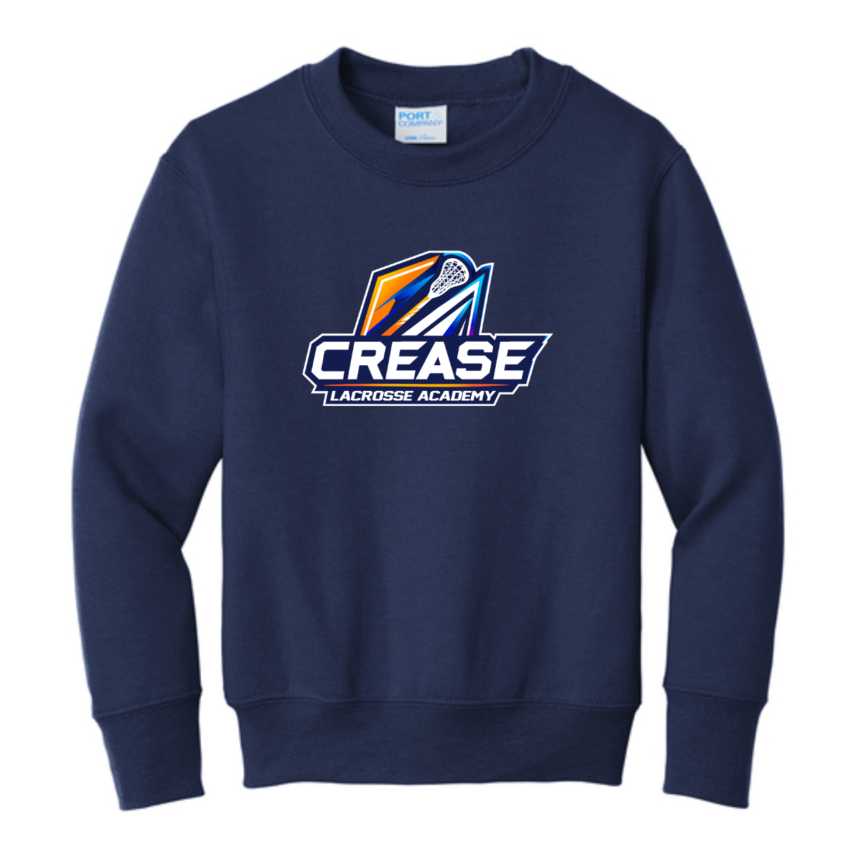 Youth Crease Lacrosse Port & Company Crewneck Sweatshirt