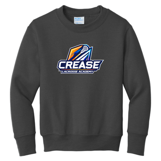 Youth Crease Lacrosse Port & Company Crewneck Sweatshirt