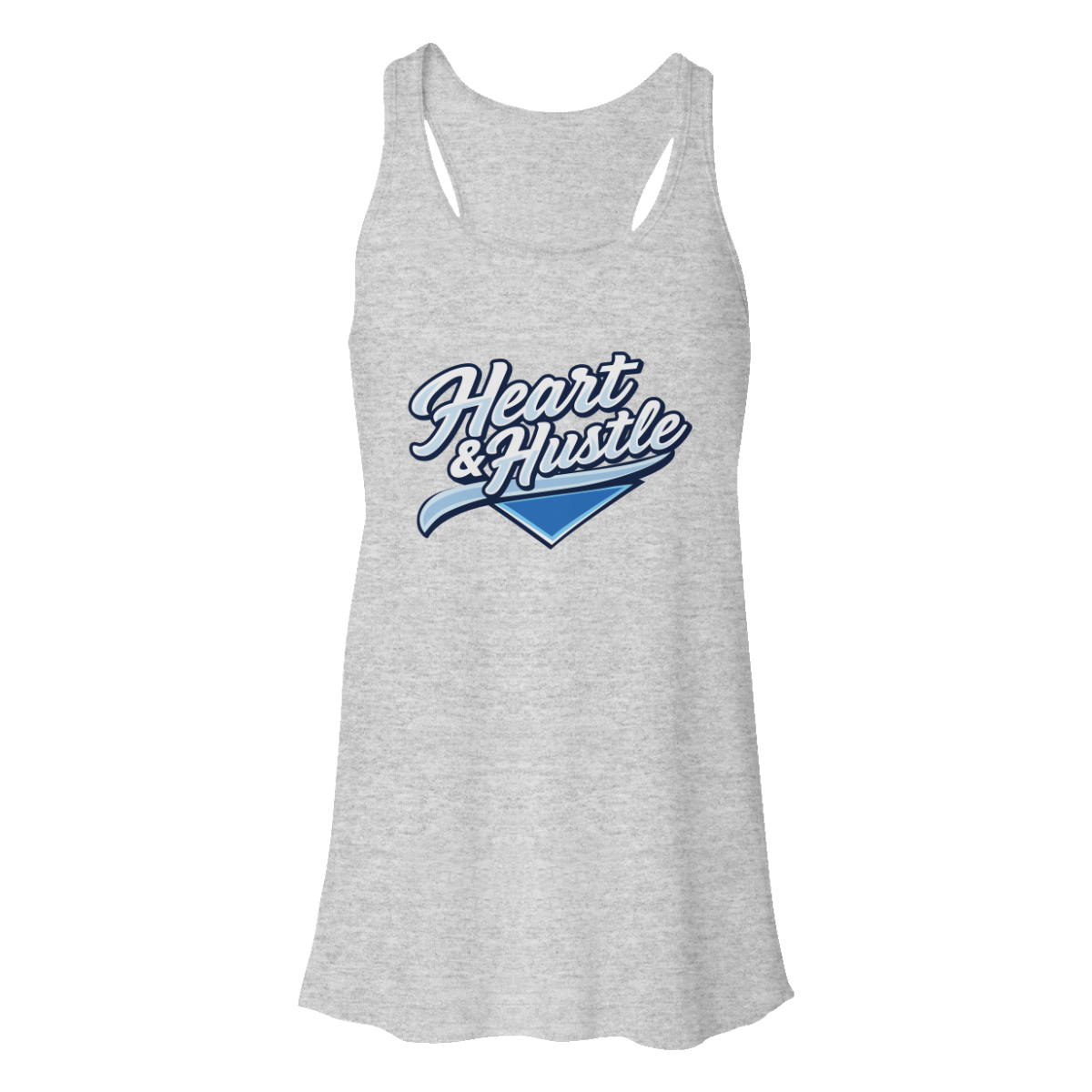 Women's Heart and Hustle Baseball Bella + Canvas Flowy Racerback Tank