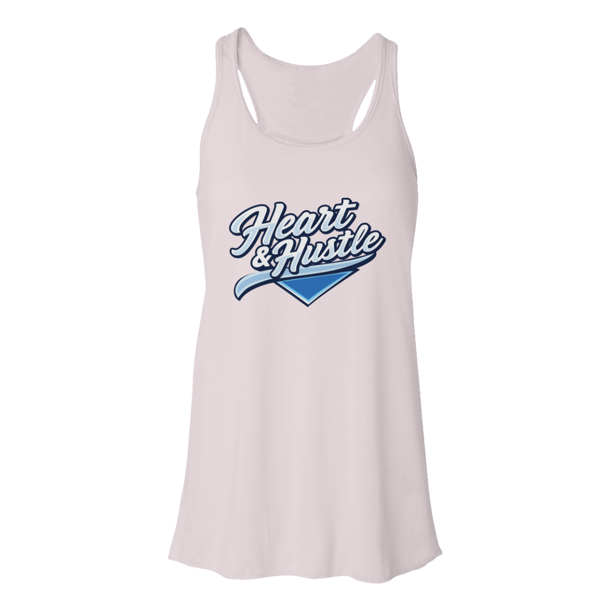 Women's Heart and Hustle Baseball Bella + Canvas Flowy Racerback Tank