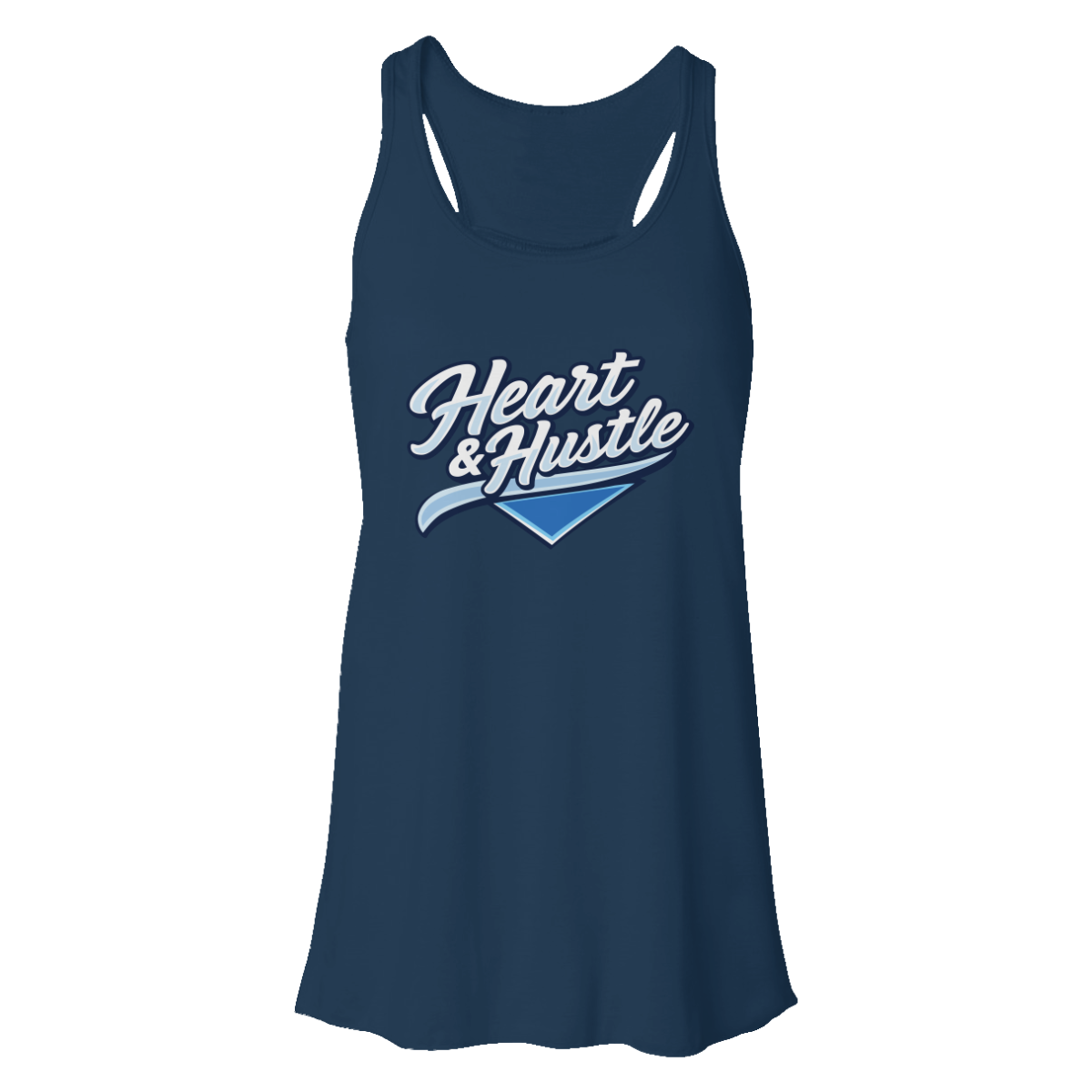 Women's Heart and Hustle Baseball Bella + Canvas Flowy Racerback Tank