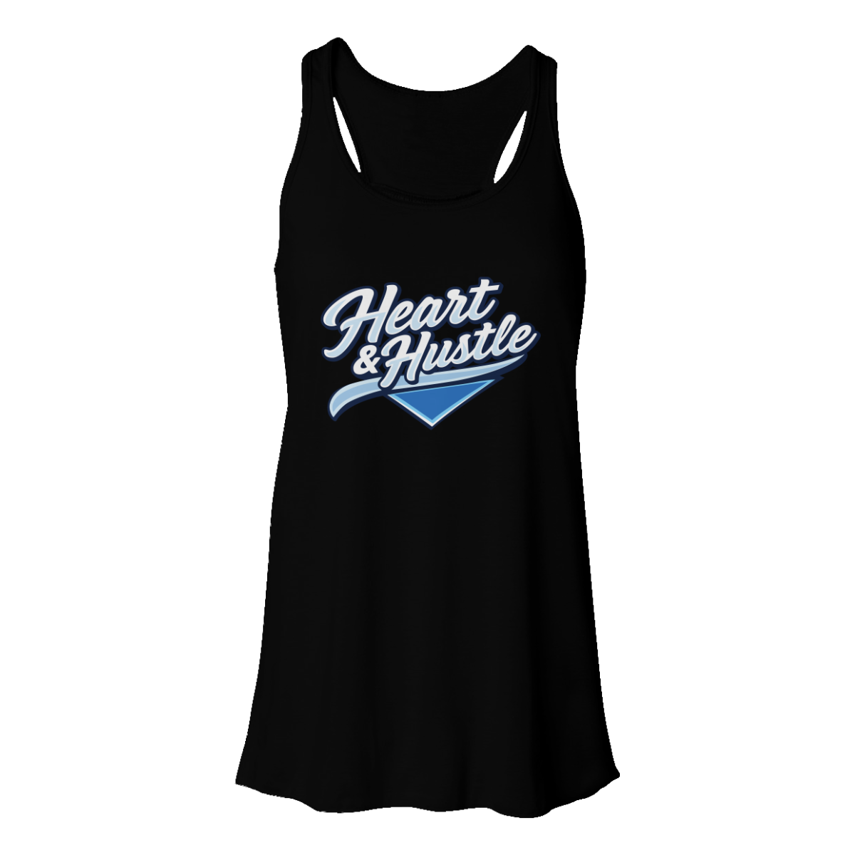 Women's Heart and Hustle Baseball Bella + Canvas Flowy Racerback Tank