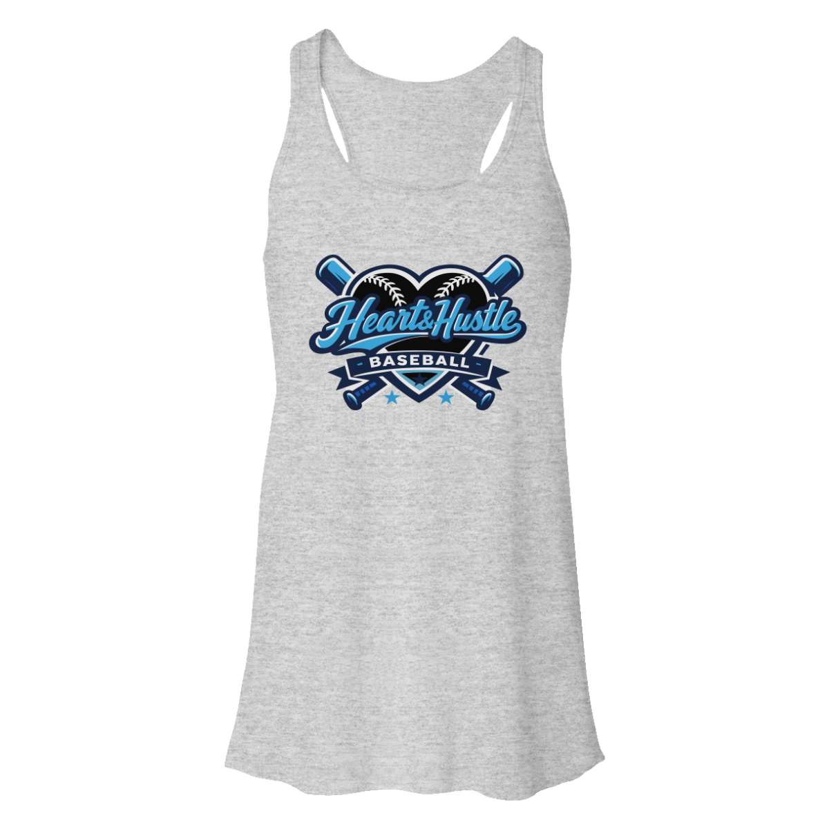 Women's Heart and Hustle Baseball Bella + Canvas Flowy Racerback Tank