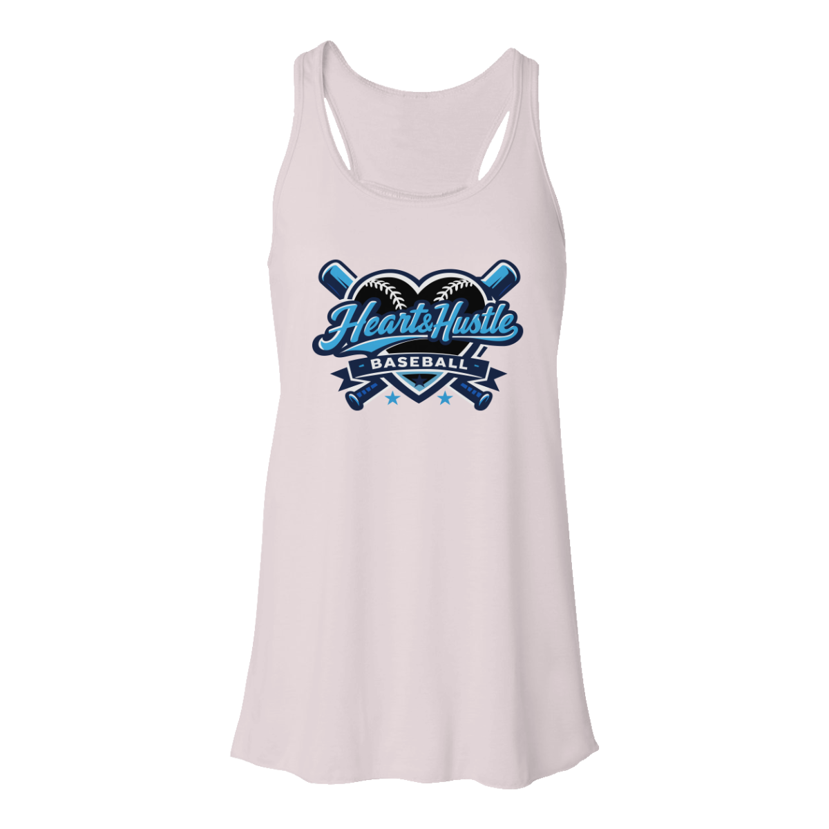 Women's Heart and Hustle Baseball Bella + Canvas Flowy Racerback Tank