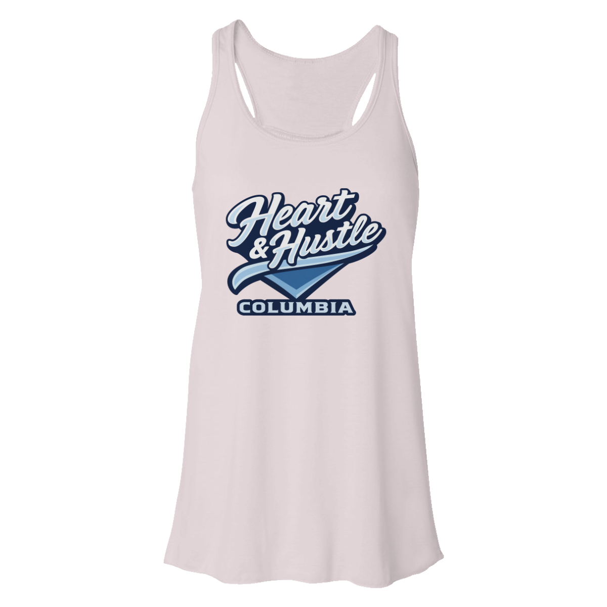 Women's Heart and Hustle Baseball Bella + Canvas Flowy Racerback Tank