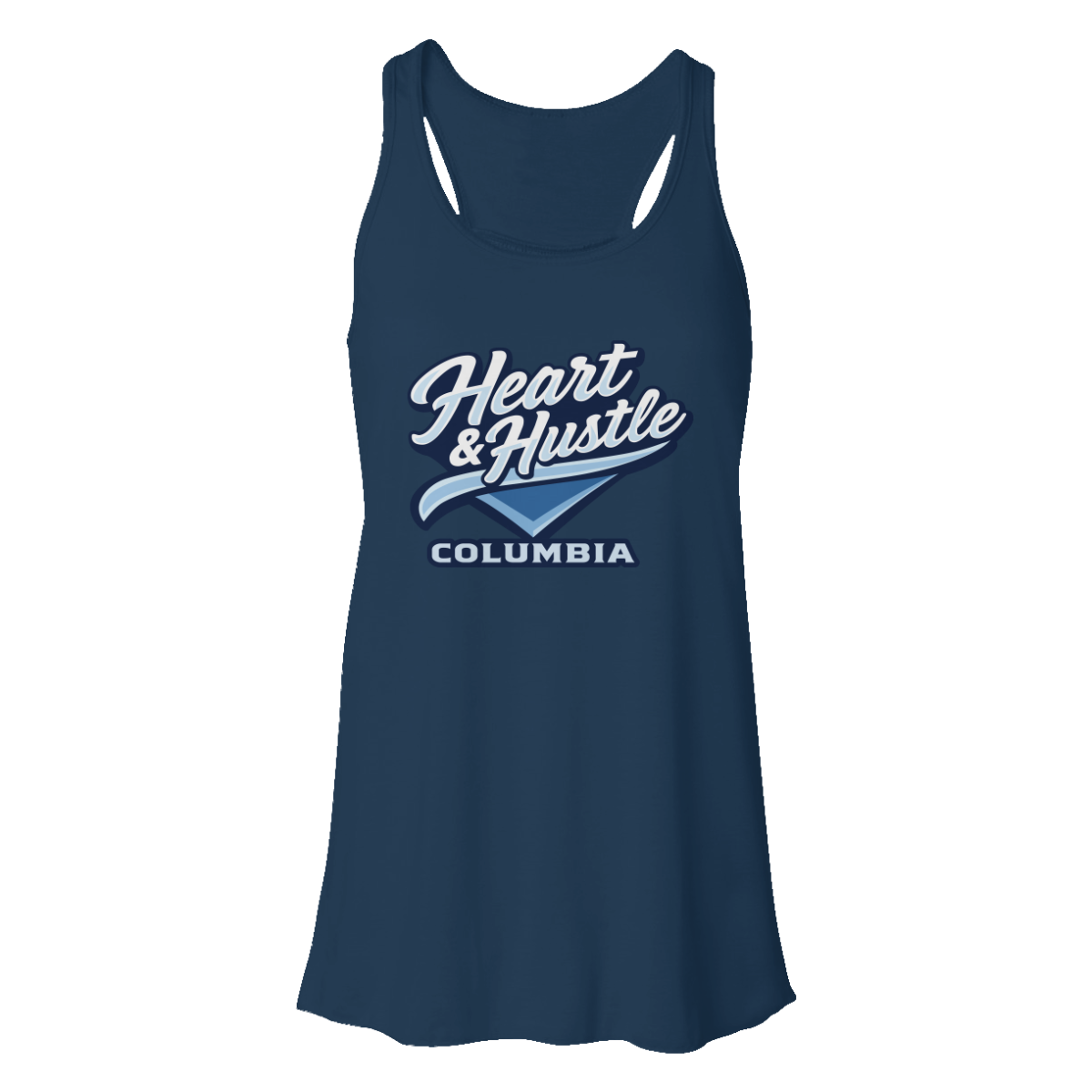 Women's Heart and Hustle Baseball Bella + Canvas Flowy Racerback Tank