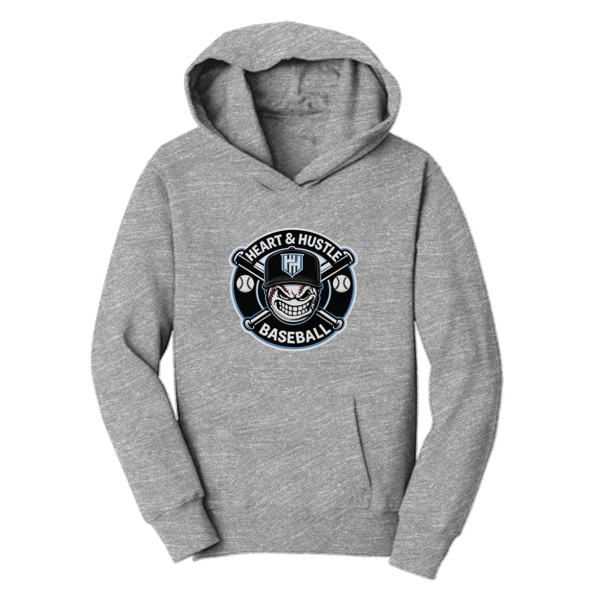 Youth Heart and Hustle Baseball Port & Company Hoodie