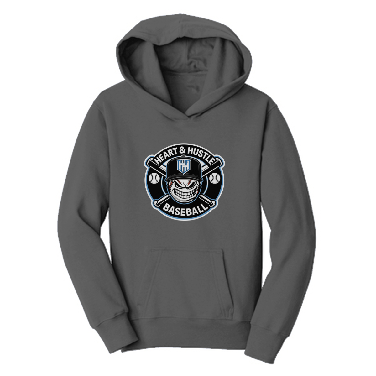 Youth Heart and Hustle Baseball Port & Company Hoodie