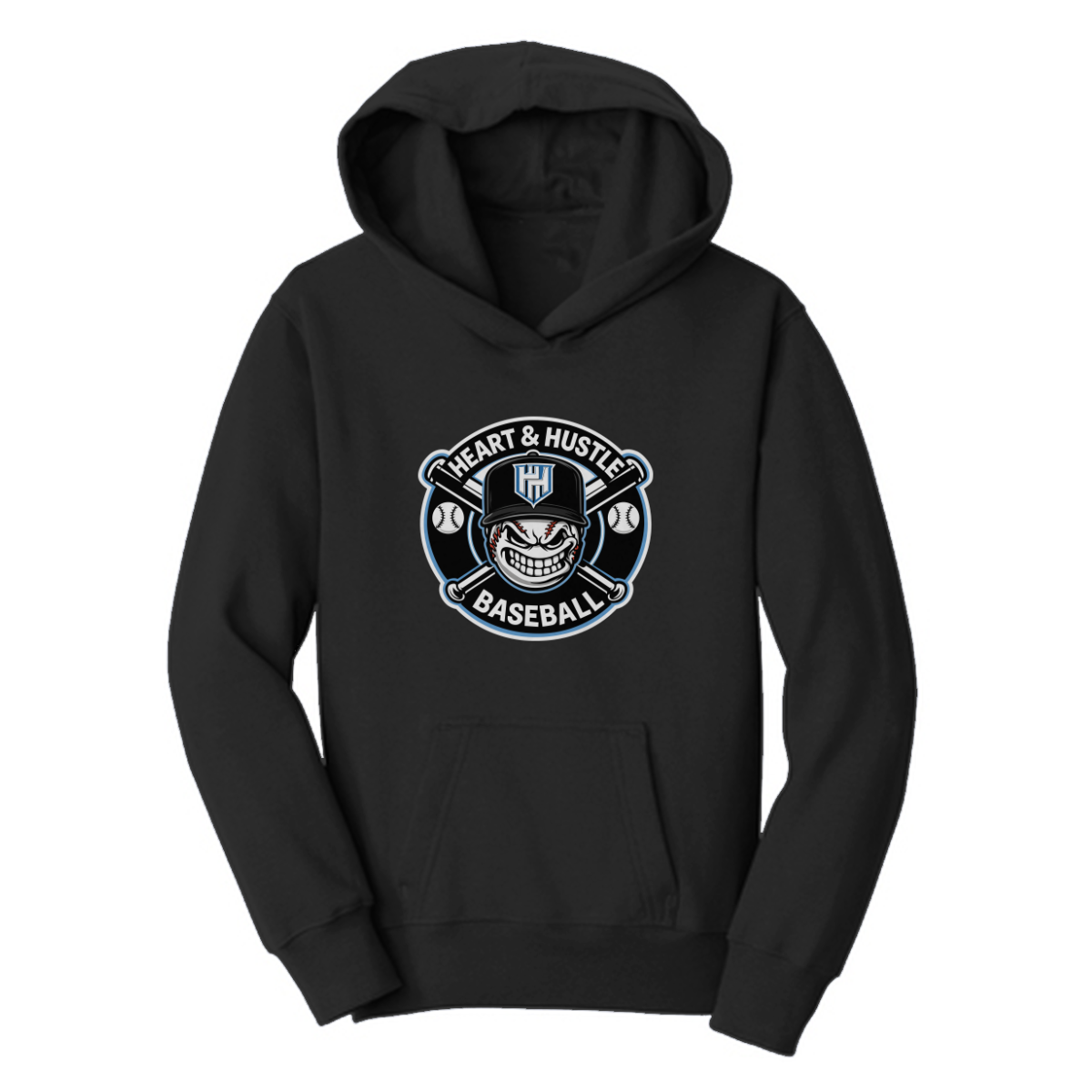 Youth Heart and Hustle Baseball Port & Company Hoodie