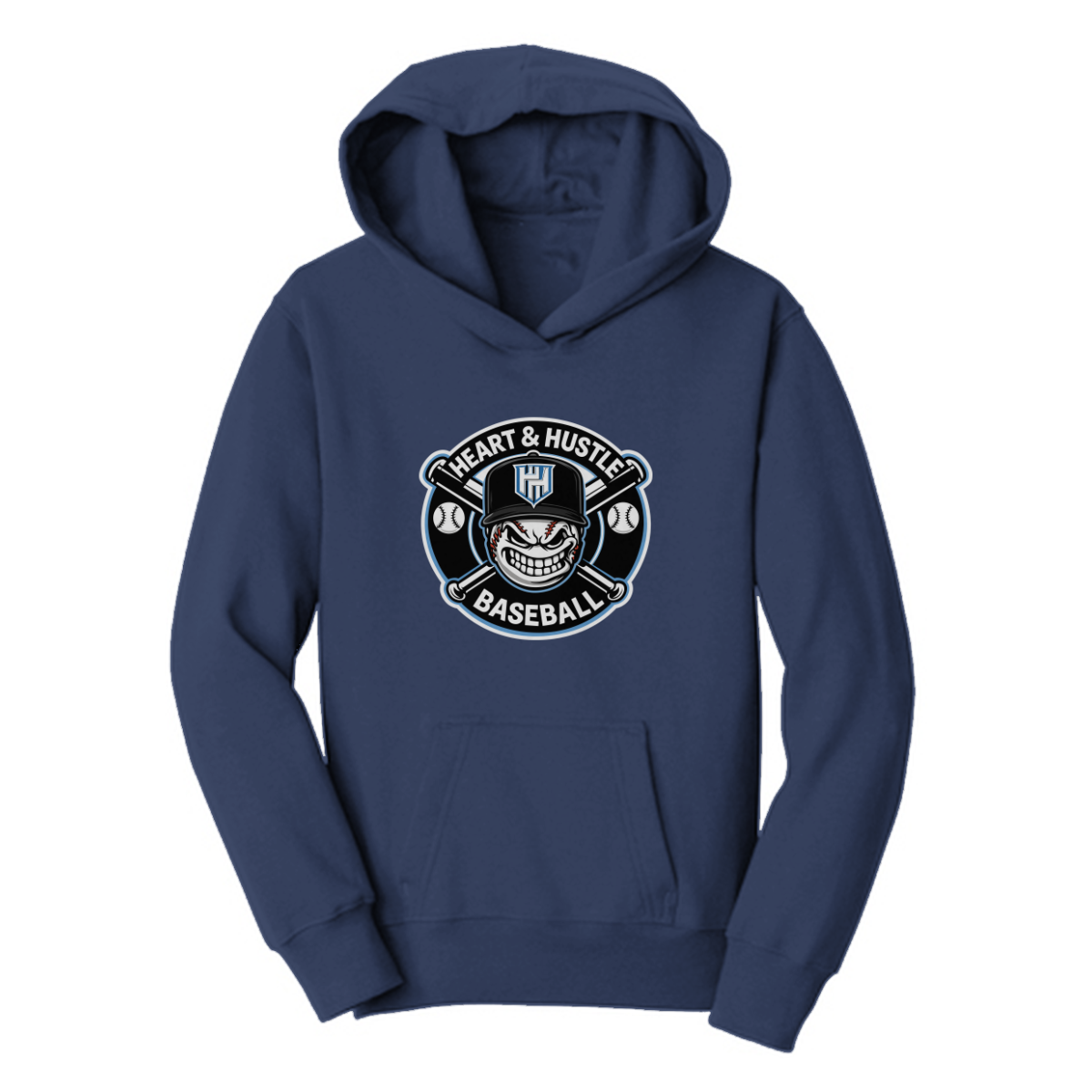 Youth Heart and Hustle Baseball Port & Company Hoodie
