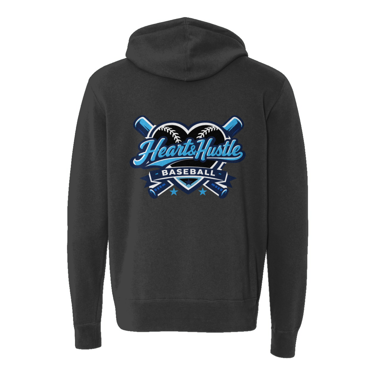 Adult Heart and Hustle Baseball ITC Lightweight Full Zip Hoodie
