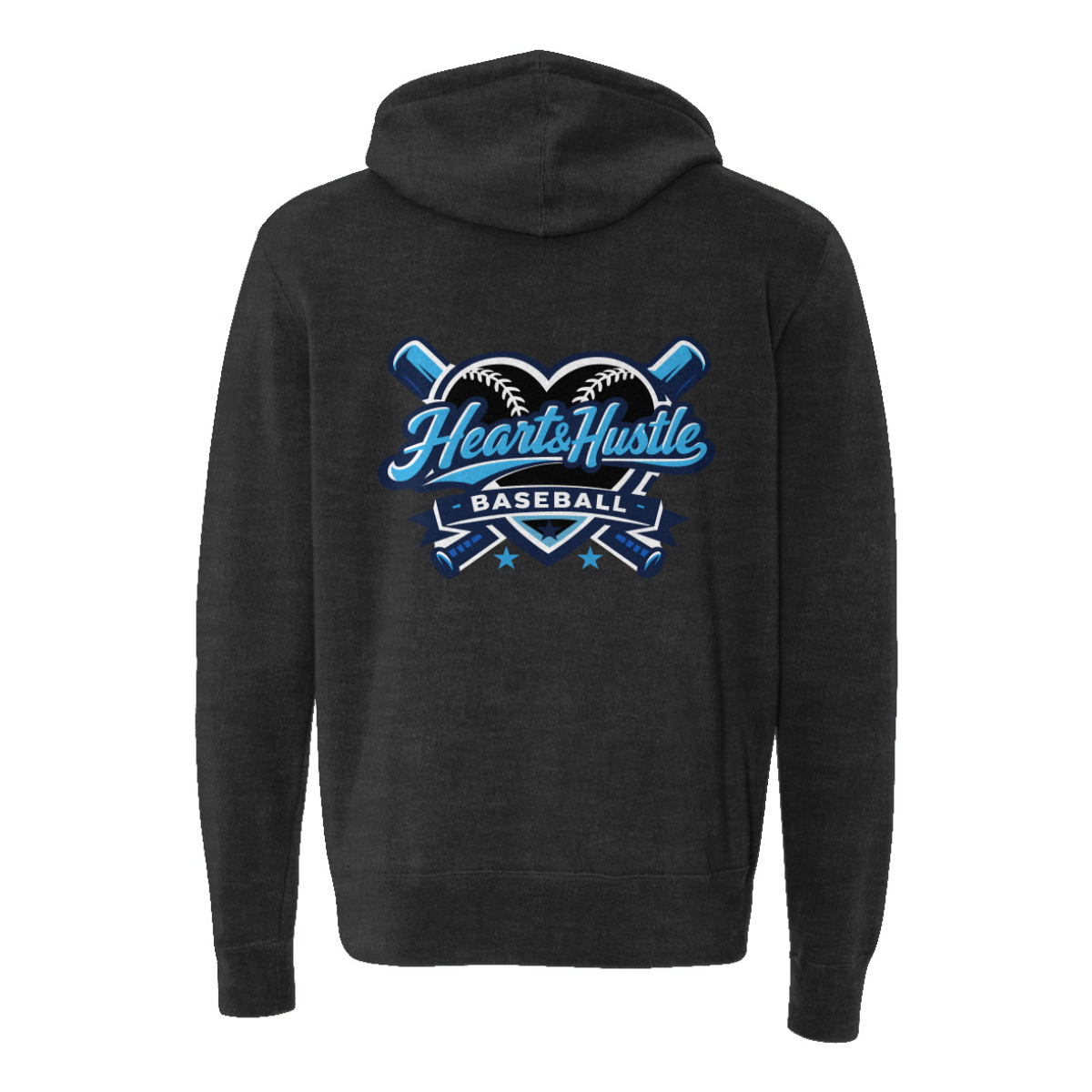 Adult Heart and Hustle Baseball ITC Lightweight Full Zip Hoodie