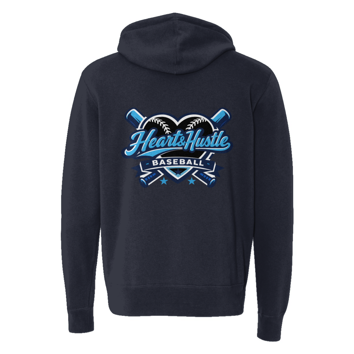 Adult Heart and Hustle Baseball ITC Lightweight Full Zip Hoodie