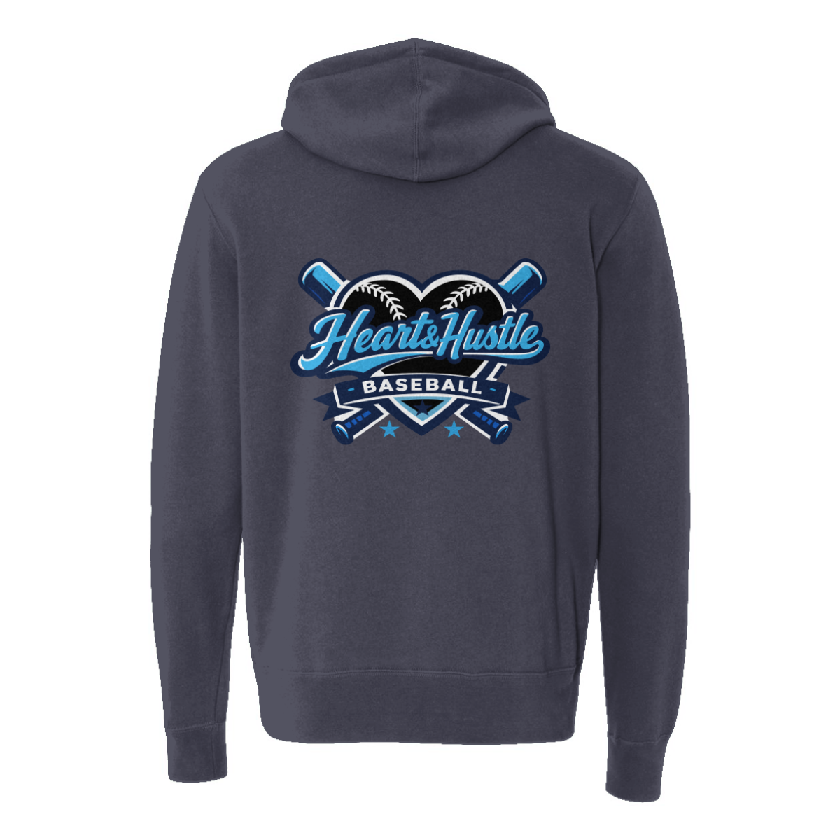 Adult Heart and Hustle Baseball ITC Lightweight Full Zip Hoodie