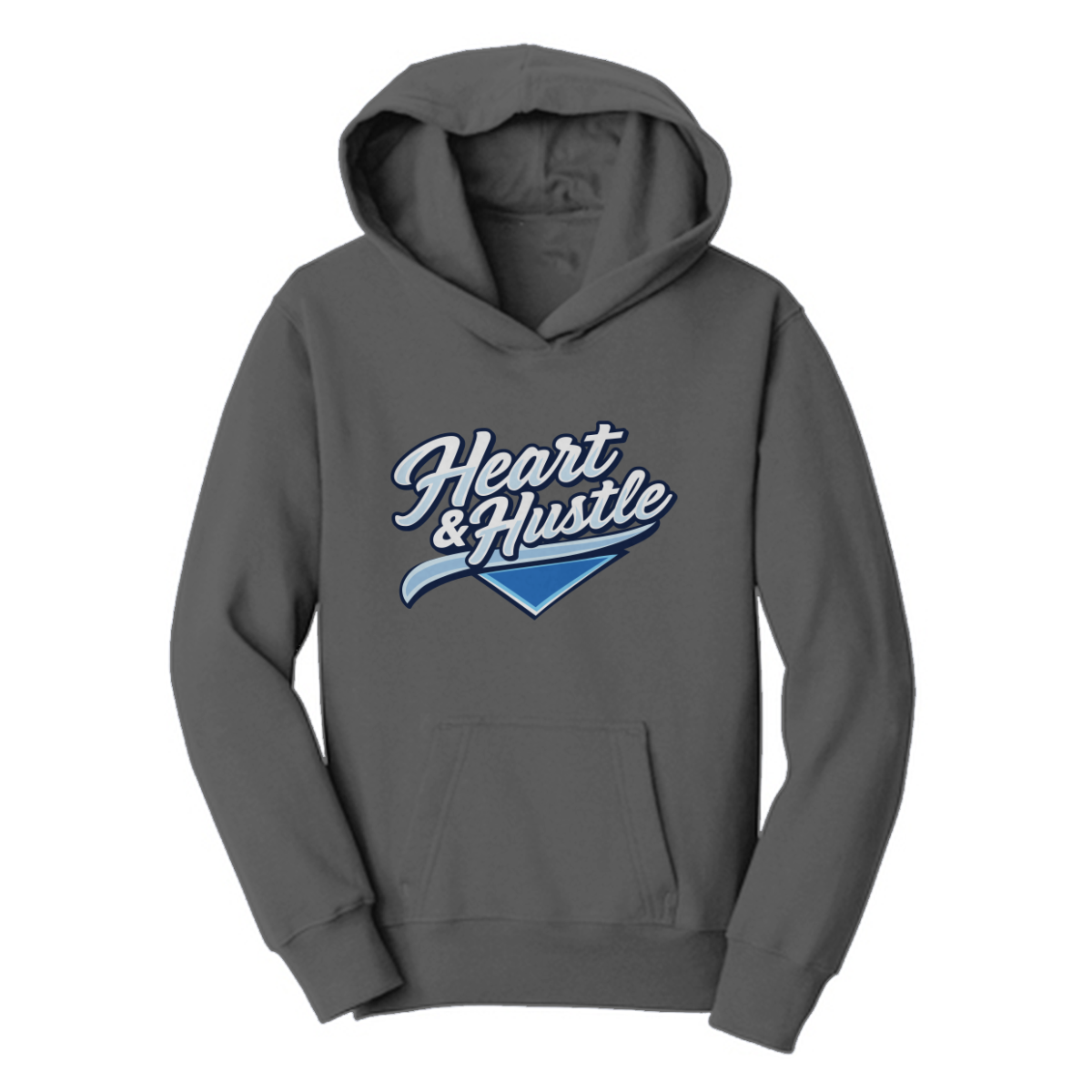 Youth Heart and Hustle Baseball Port & Company Hoodie