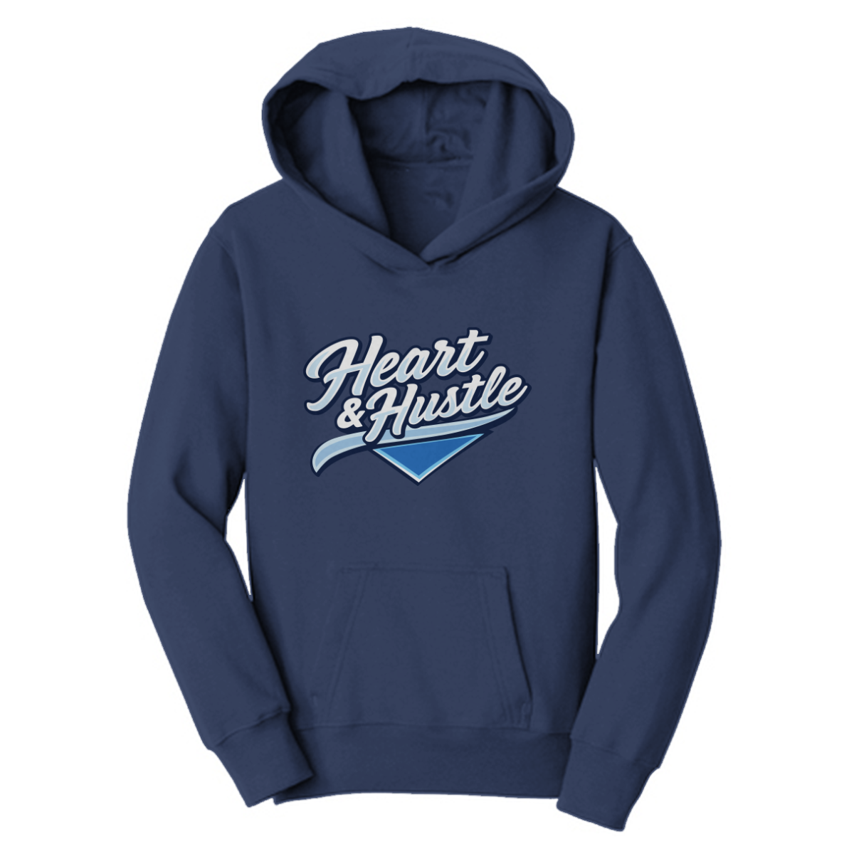 Youth Heart and Hustle Baseball Port & Company Hoodie
