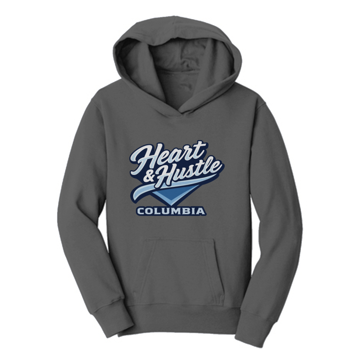Youth Heart and Hustle Baseball Port & Company Hoodie