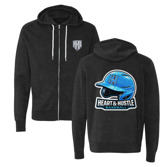 Adult Heart and Hustle Baseball ITC Lightweight Full Zip Hoodie