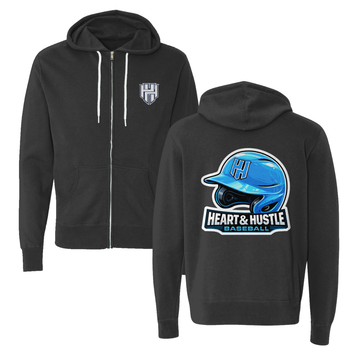 Adult Heart and Hustle Baseball ITC Lightweight Full Zip Hoodie