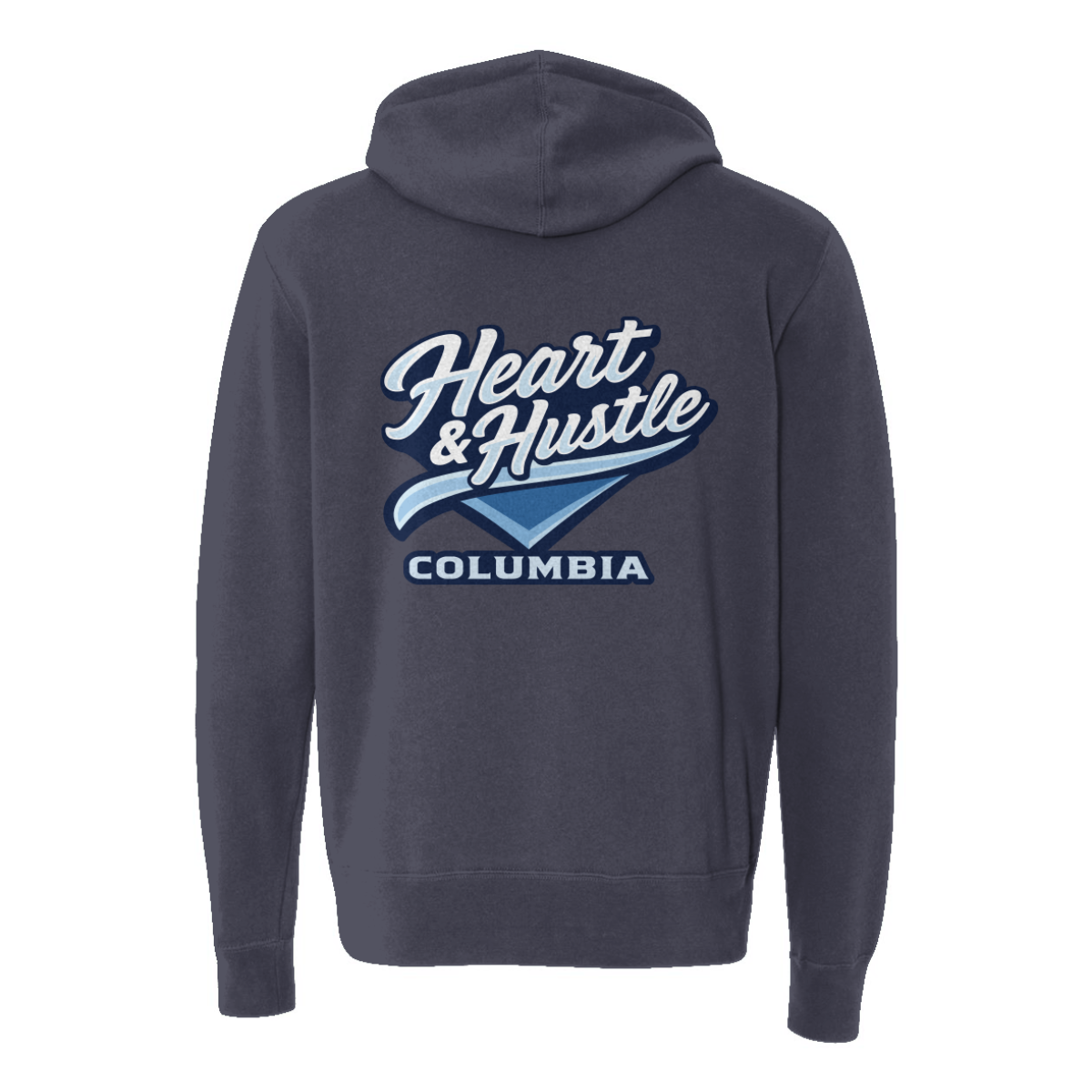 Adult Heart and Hustle Baseball ITC Lightweight Full Zip Hoodie