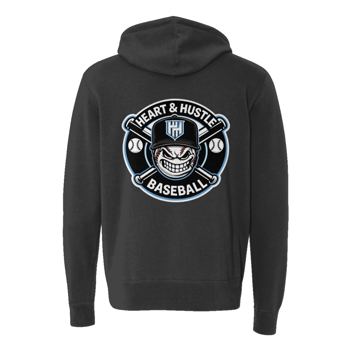 Adult Heart and Hustle Baseball ITC Lightweight Full Zip Hoodie