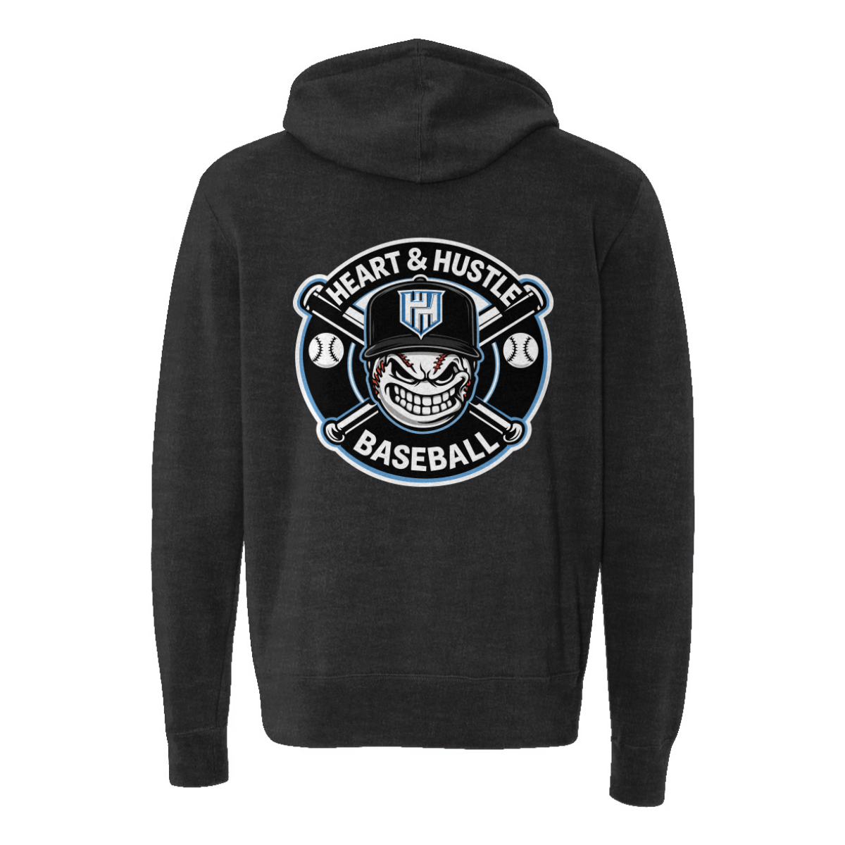 Adult Heart and Hustle Baseball ITC Lightweight Full Zip Hoodie