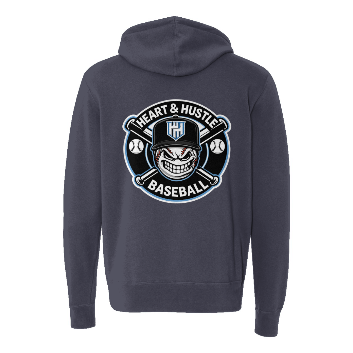 Adult Heart and Hustle Baseball ITC Lightweight Full Zip Hoodie
