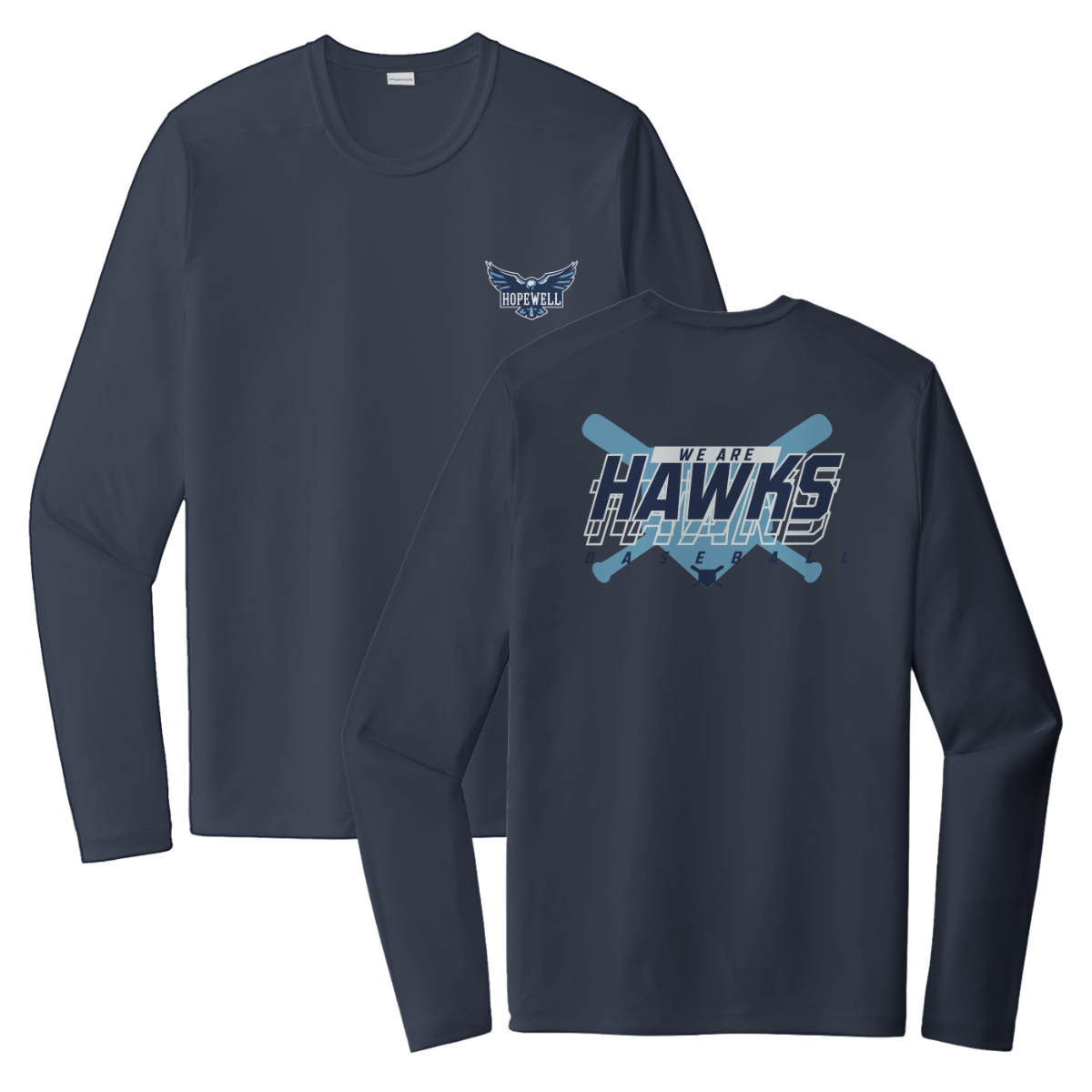 Adult Hopewell Hawks Sport-Tek Posi-UV Pro LS Tee