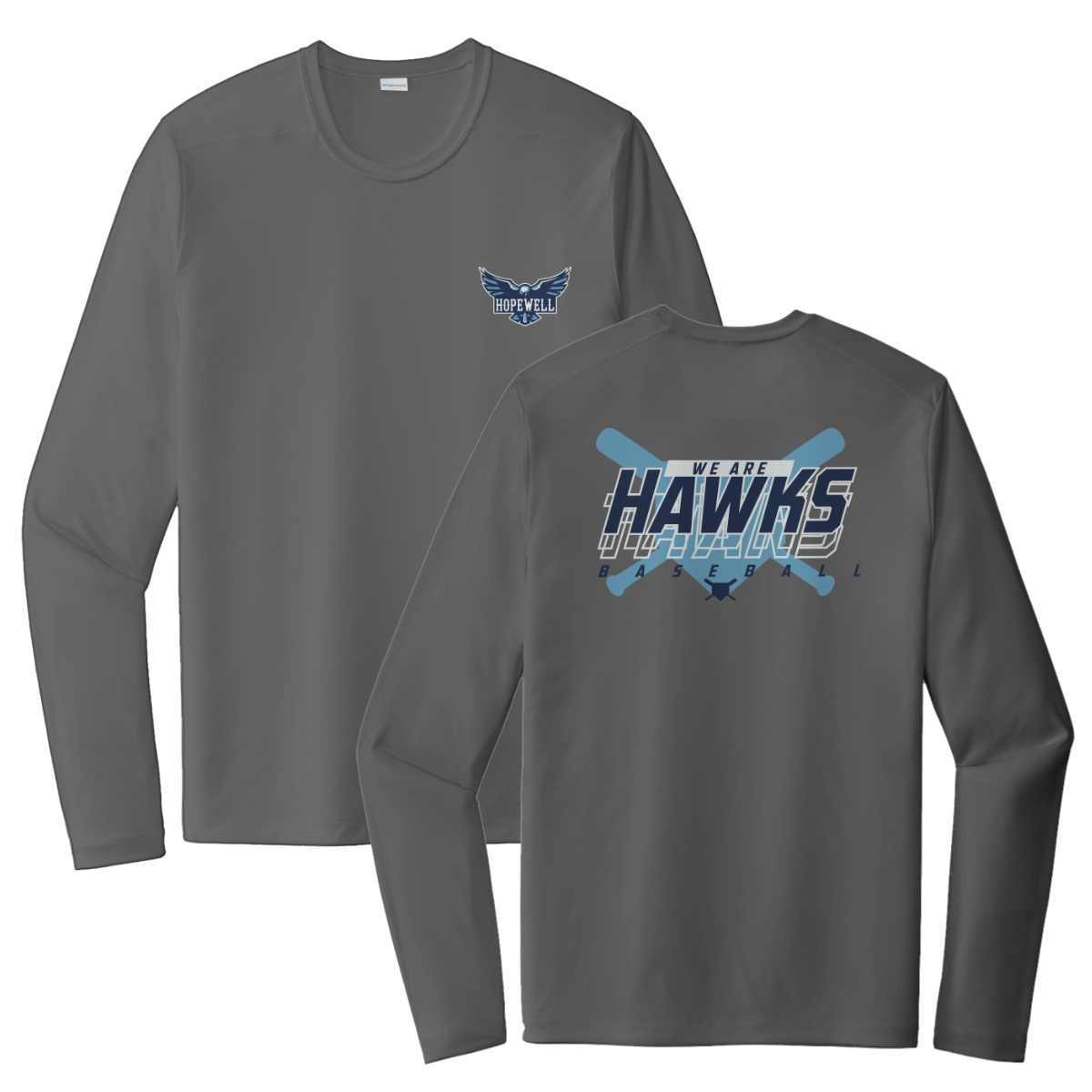 Adult Hopewell Hawks Sport-Tek Posi-UV Pro LS Tee