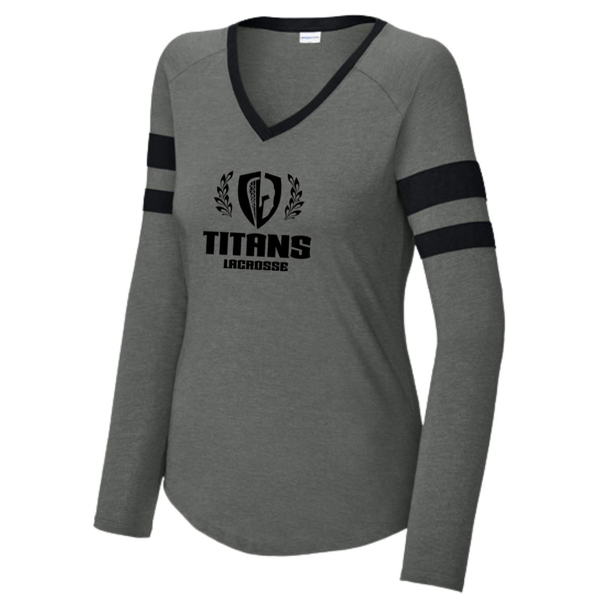 Women's SW Titans Lacrosse Sport-Tek Halftime Stripe V-Neck LS