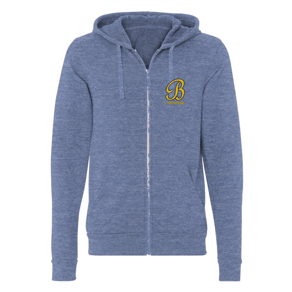 Adult Bellevue Lacrosse Bella + Canvas Triblend Full Zip Hoodie