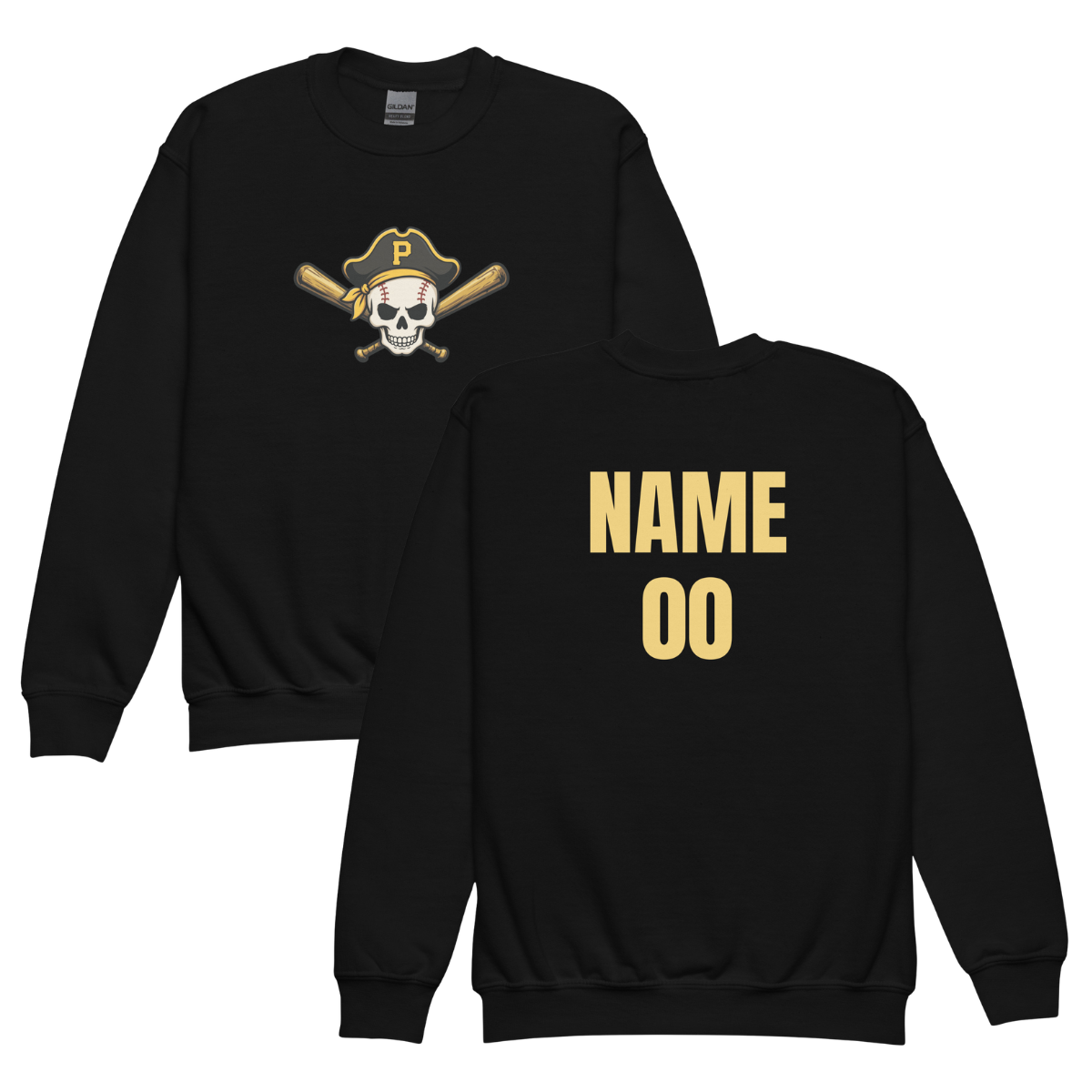Personalizable - Youth Parker Pirates Gildan Crewneck Sweatshirt