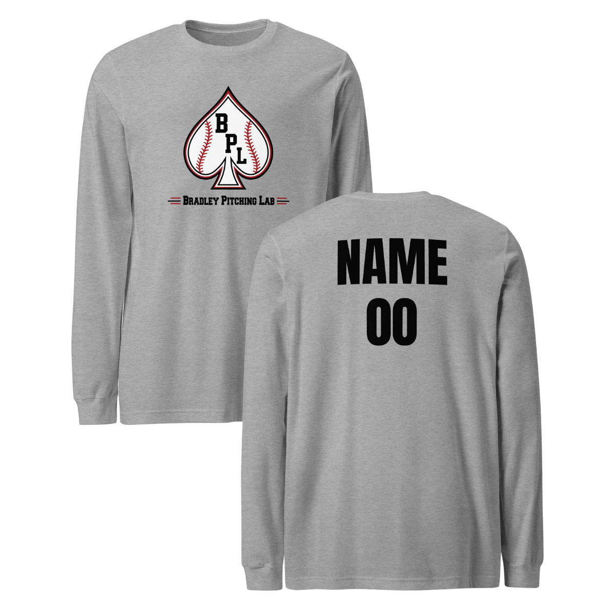 Personalizable - Adult Bradley Pitching Lab Bella + Canvas Long Sleeve Tee