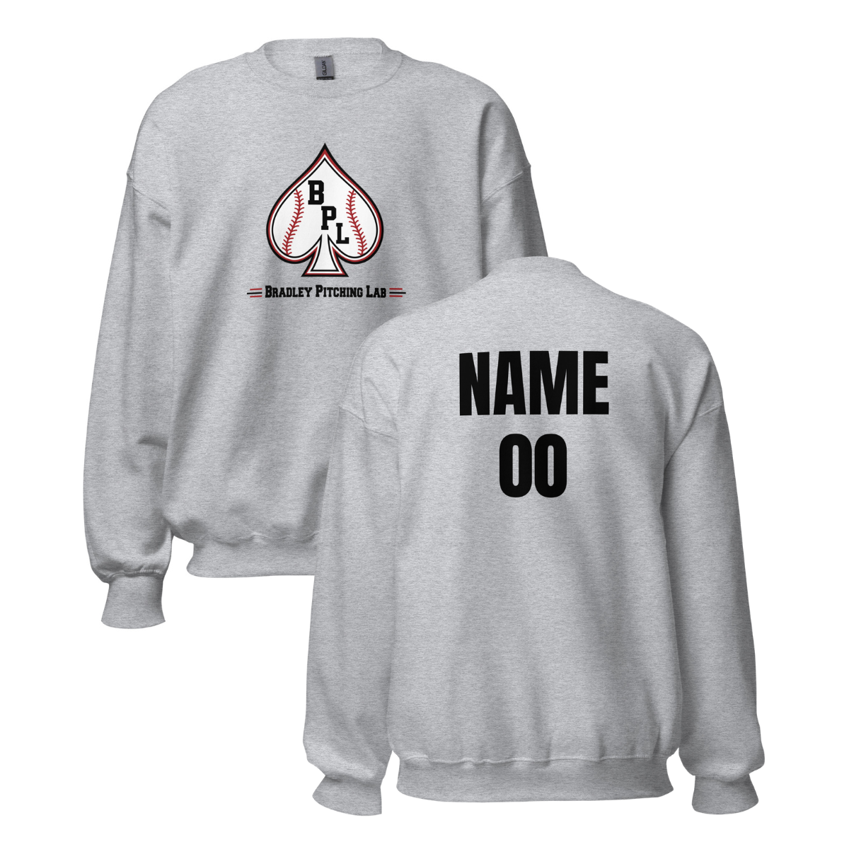 Personalizable - Adult Bradley Pitching Lab Gildan Crewneck Sweatshirt