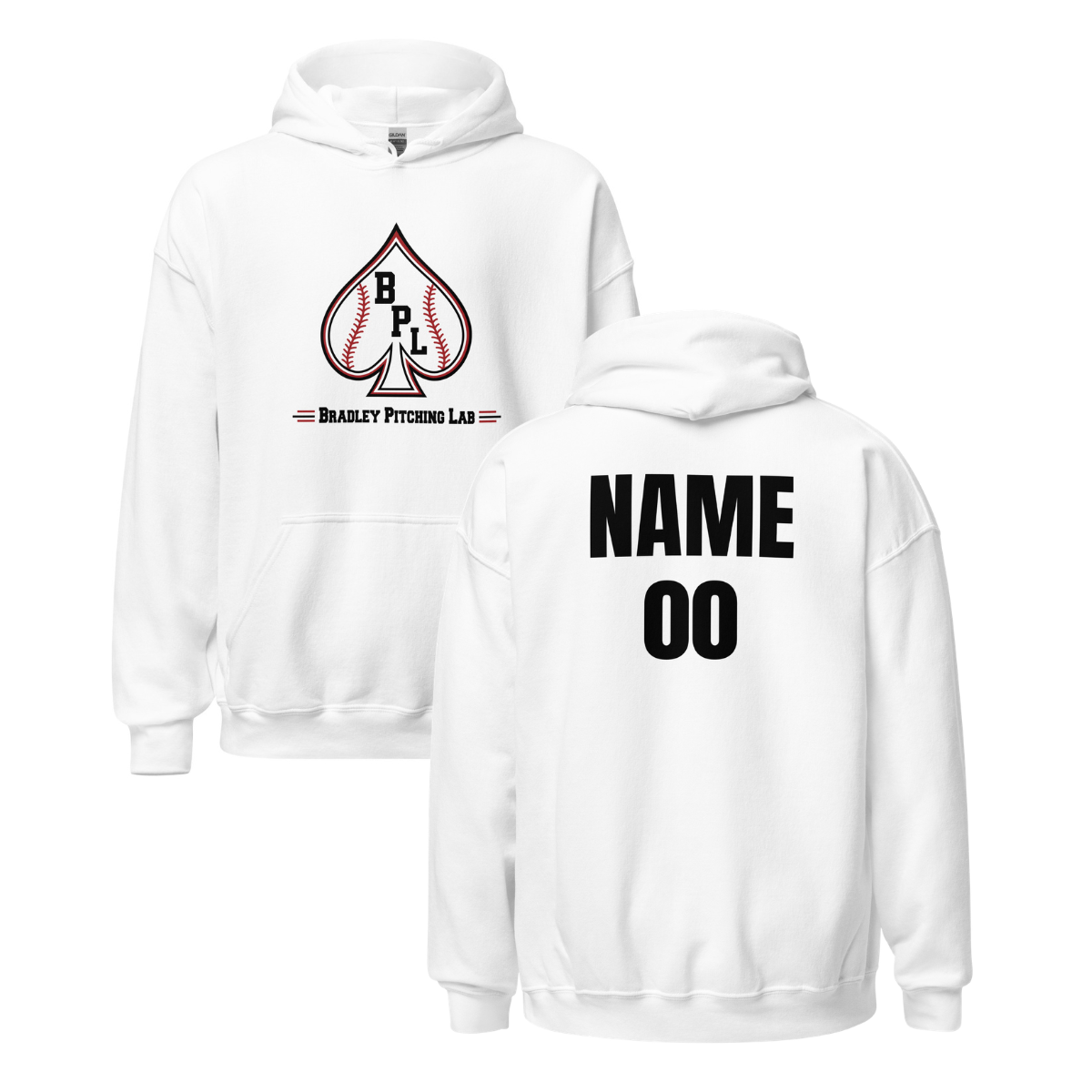 Personalizable -  Adult Bradley Pitching Lab Gildan Heavy Blend Hoodie