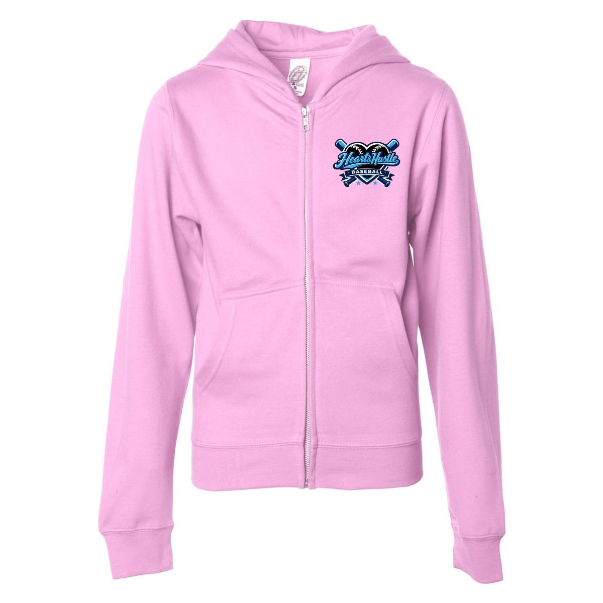Youth Heart and Hustle Baseball ITC Midweight Full-Zip Hoodie